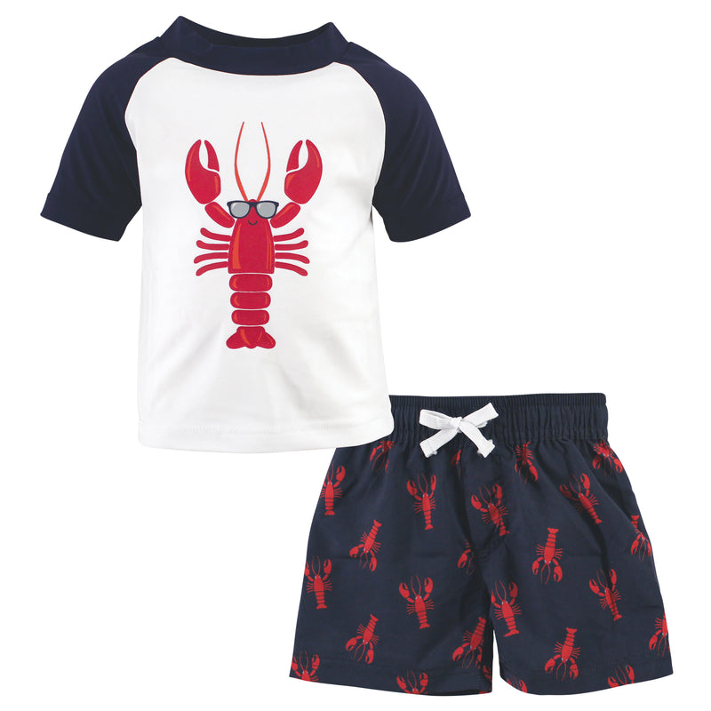 Hudson Baby Swim Rashguard Set, Lobster