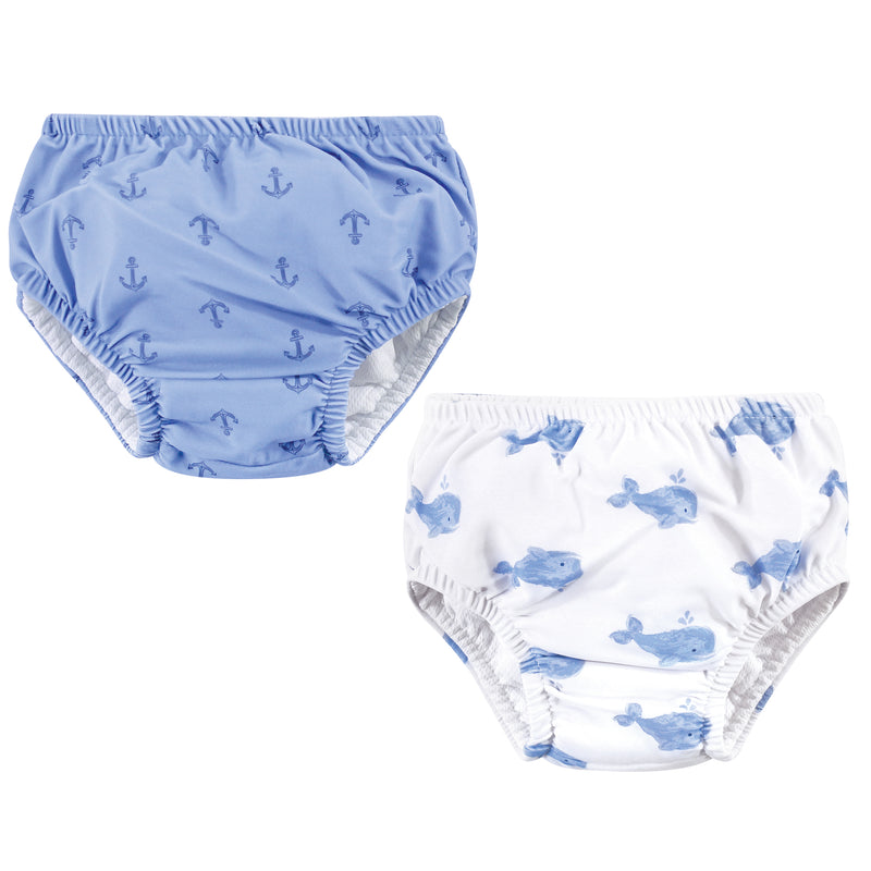Hudson Baby Swim Diapers, Blue Whale Navy Anchor
