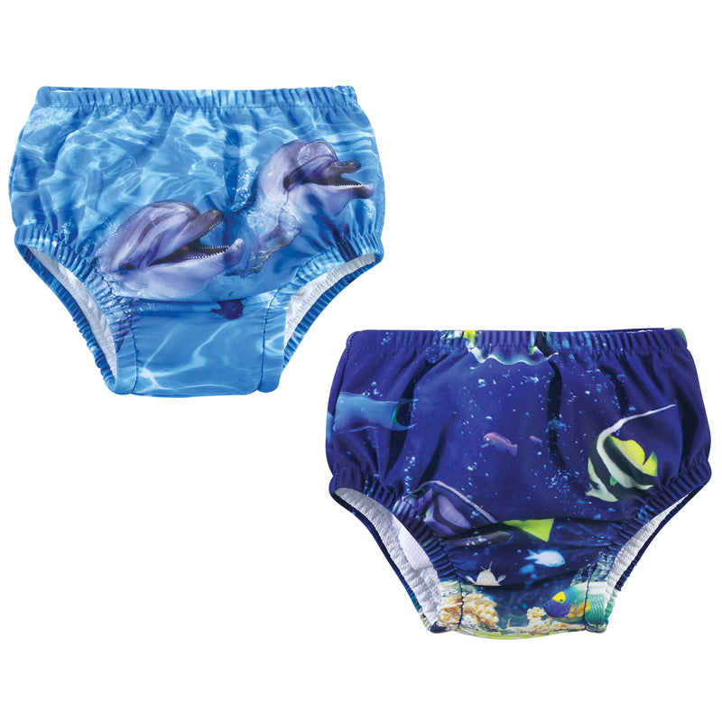 Hudson Baby Swim Diapers, Coral Reef Dolphin