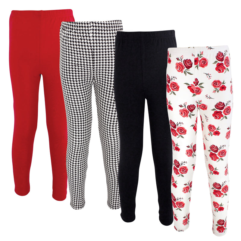 Hudson Baby Cotton Pants and Leggings, Red Rose