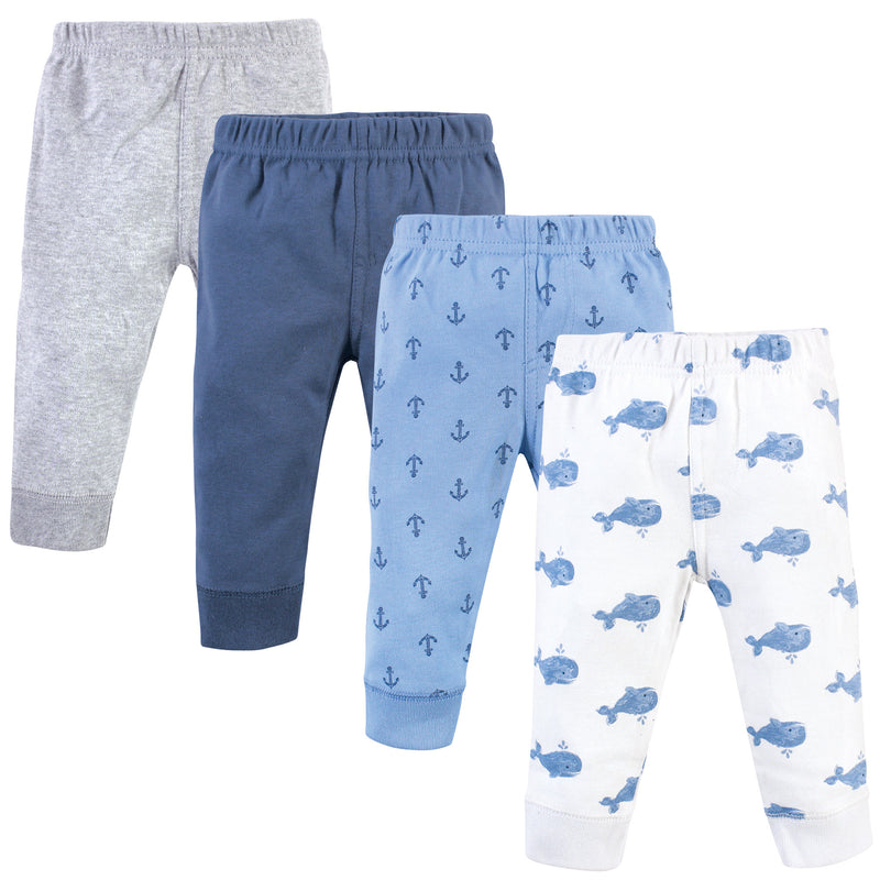 Hudson Baby Cotton Pants and Leggings, Blue Whales