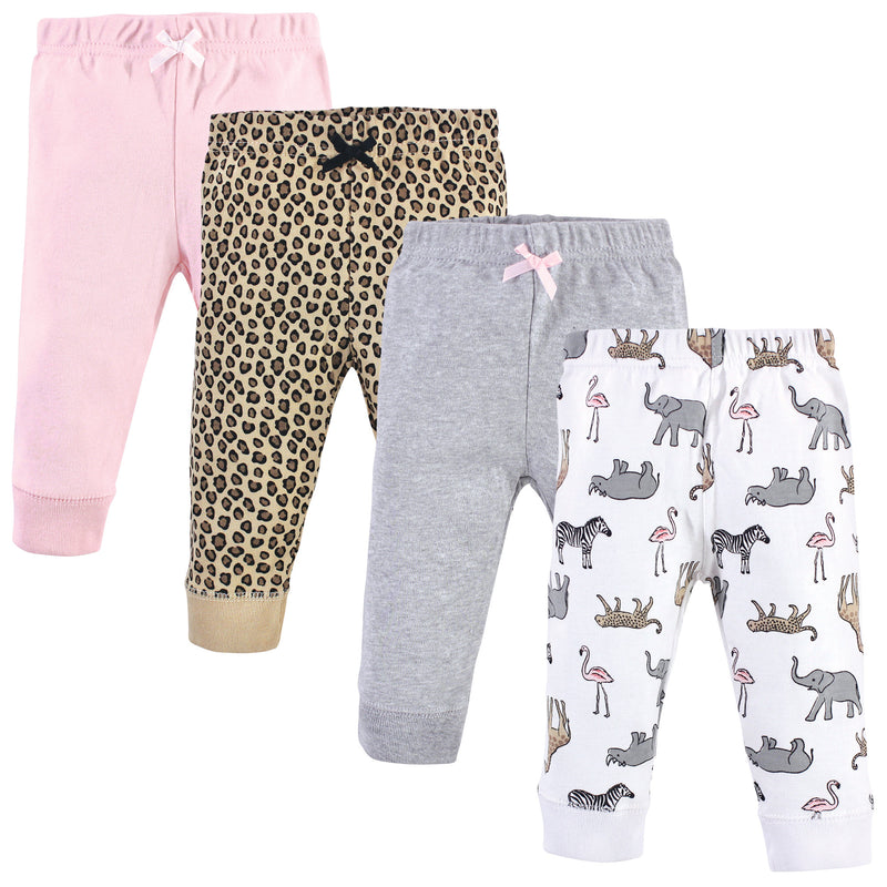 Hudson Baby Cotton Pants and Leggings, Modern Pink Safari