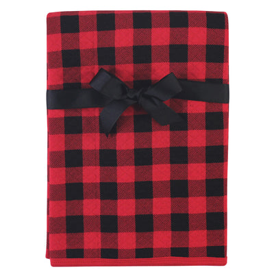 Hudson Baby Quilted Multi-Purpose Swaddle, Receiving, Stroller Blanket, Buffalo Plaid 1-Pack