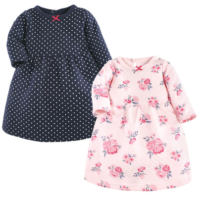 Hudson Baby Cotton Dresses, Pink and Navy Floral