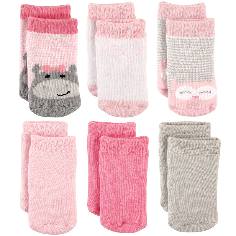 Luvable Friends Newborn and Baby Socks Set, Hippo