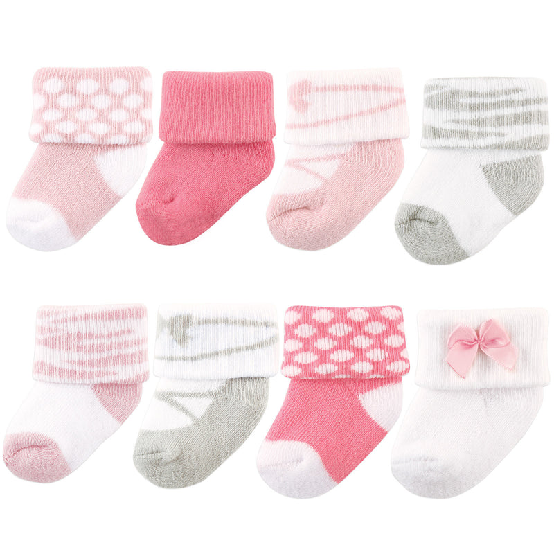Luvable Friends Newborn and Baby Terry Socks, Ballet