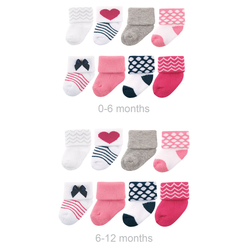 Luvable Friends Grow with Me Cotton Terry Socks, Bow