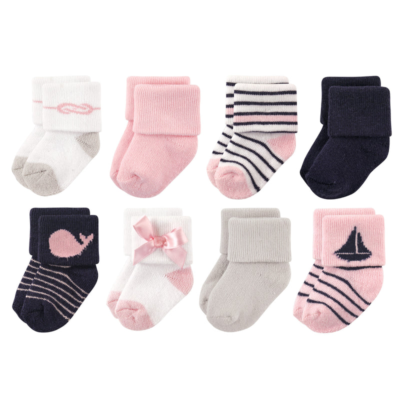 Luvable Friends Newborn and Baby Terry Socks, Sailboat