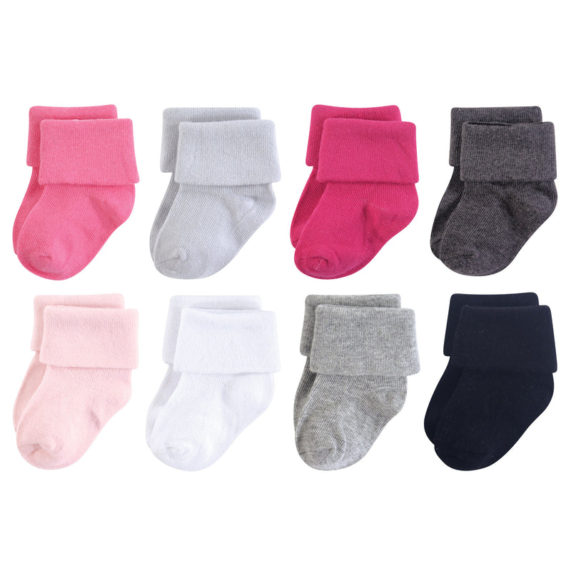 Luvable Friends Fun Essential Socks, Gray Pink