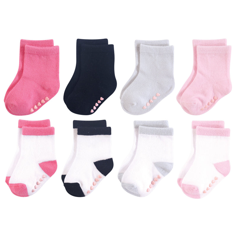 Luvable Friends Fun Essential Socks, Black Pink
