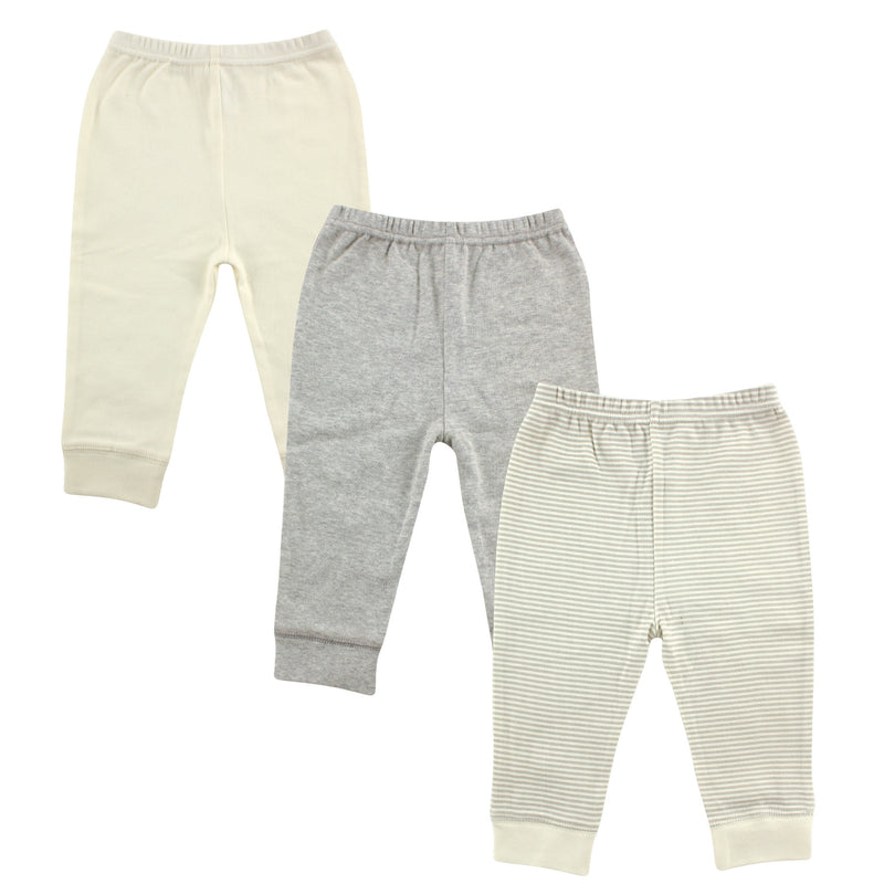 Luvable Friends Cotton Pants, Neutral Gray Stripe