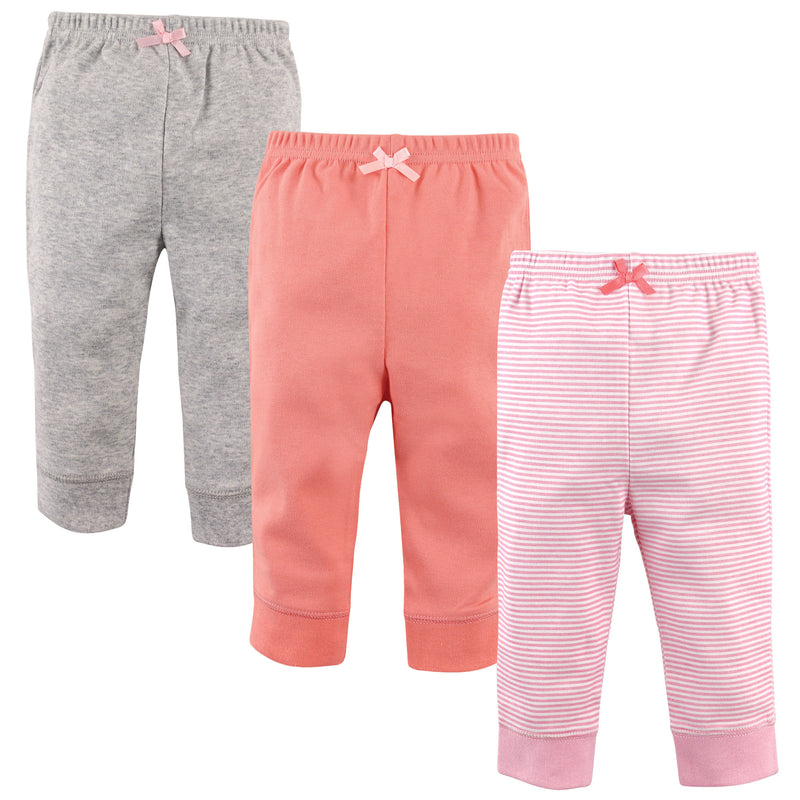 Luvable Friends Cotton Pants, Stripe Light Pink Coral