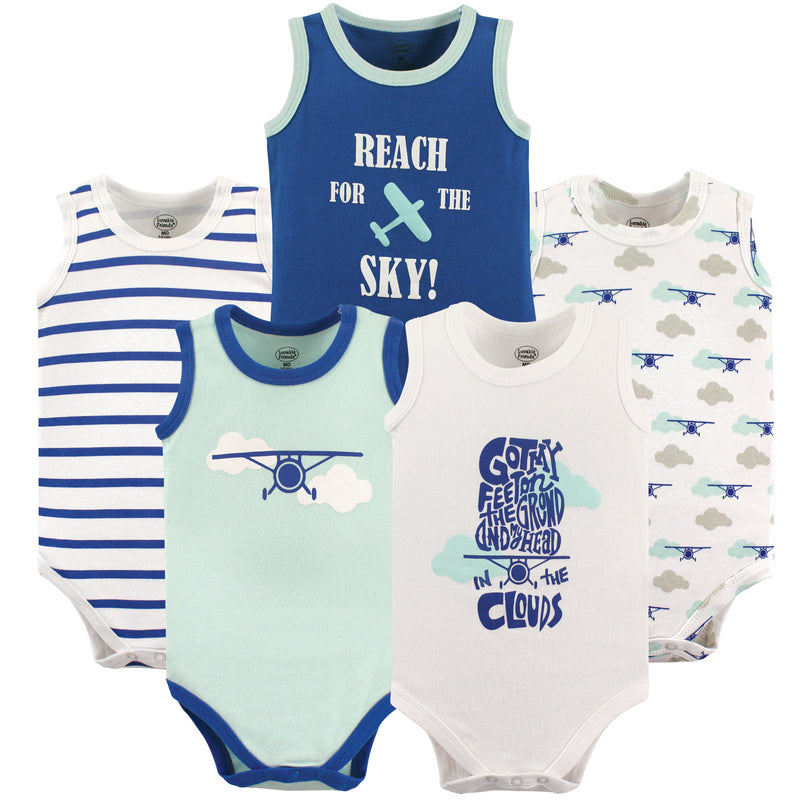 Luvable Friends Cotton Sleeveless Bodysuits, Airplane