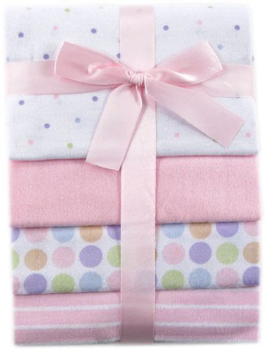 Luvable Friends Cotton Flannel Receiving Blankets, Pink
