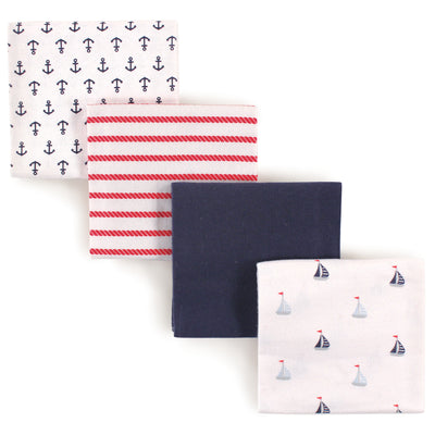 Luvable Friends Cotton Flannel Receiving Blankets, Sailboat