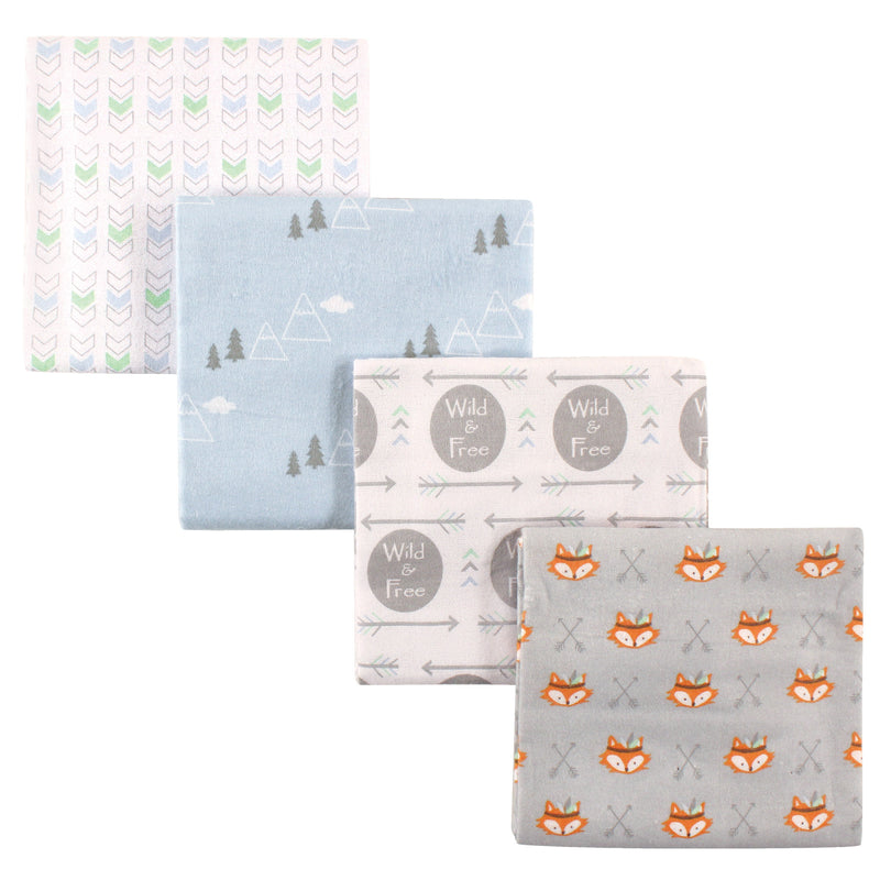 Luvable Friends Cotton Flannel Receiving Blankets, Wild Free