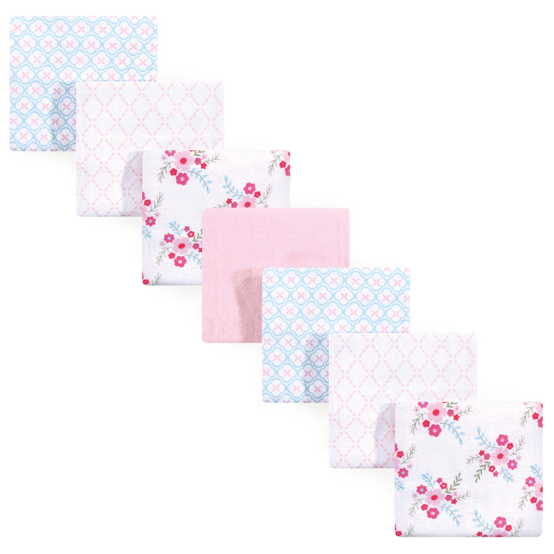 Luvable Friends Cotton Flannel Receiving Blankets Bundle, Floral