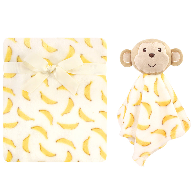 Luvable Friends Plush Blanket and Security Blanket, Banana Monkey, One Size