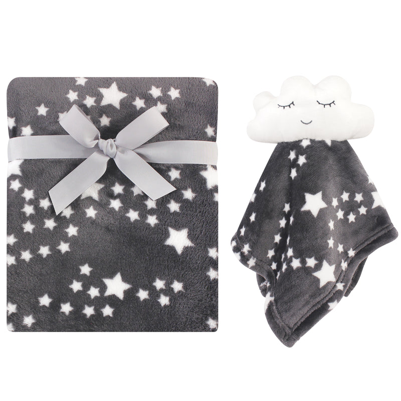 Luvable Friends Plush Blanket and Security Blanket, Night Sky, One Size