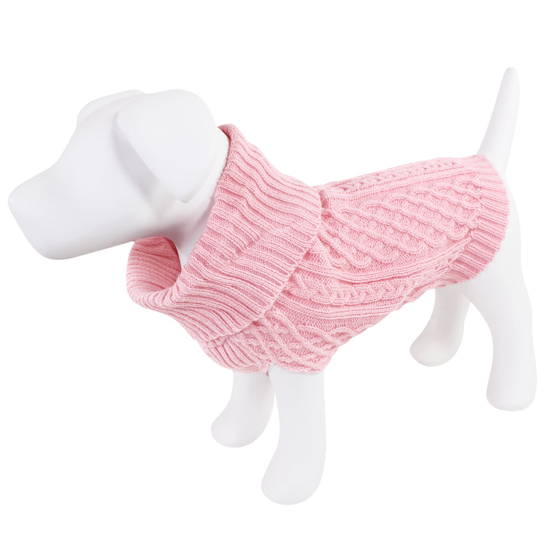 Luvable Friends Cableknit Pet Sweater, Pink