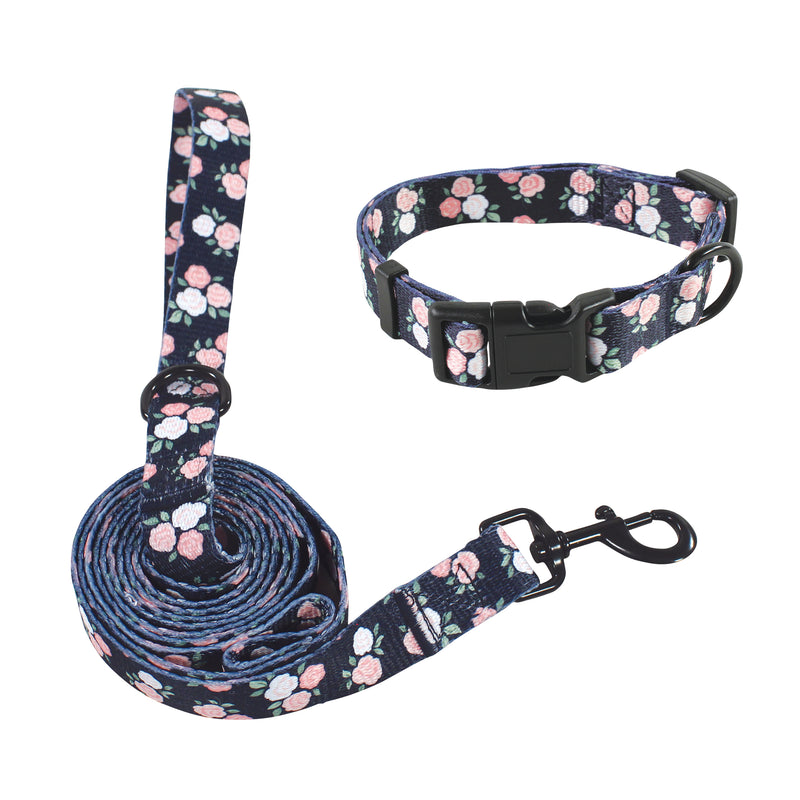 Luvable Friends Pet Collar and Leash Set, Floral