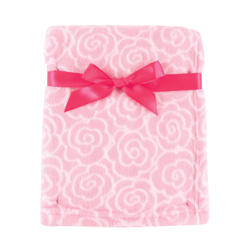 Luvable Friends Coral Fleece Blanket, Pink Rose