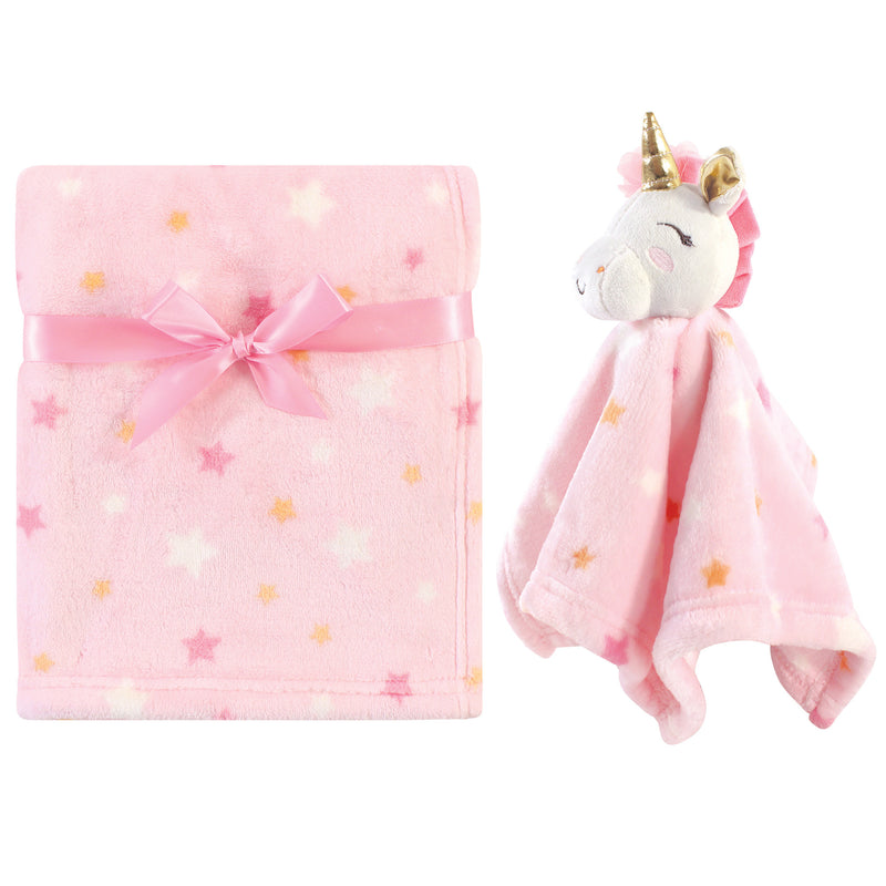 Luvable Friends Unicorn Themed Baby Bedding Set, Unicorn Blanket And Security Blanket