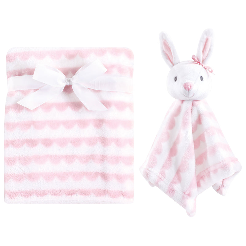 Hudson Baby Plush Blanket with Security Blanket, Pink