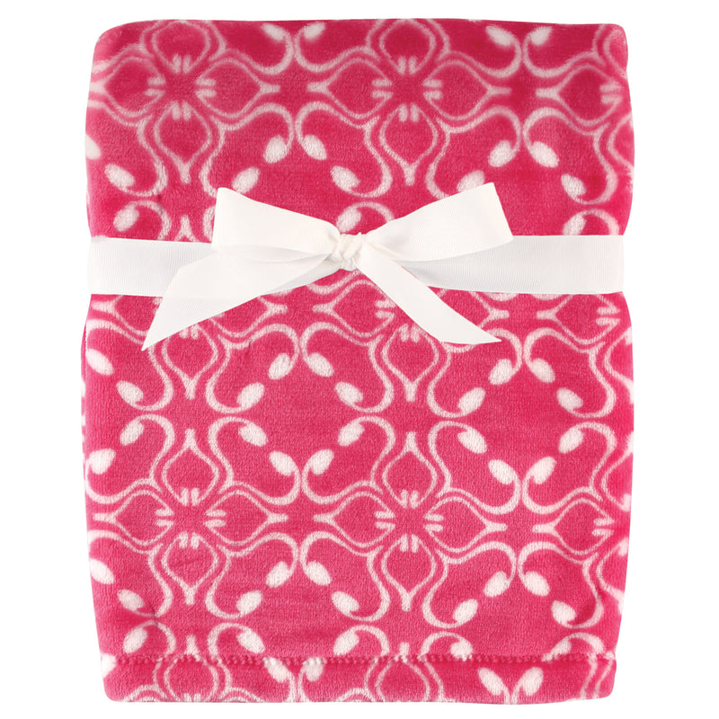 Hudson Baby Silky Plush Blanket, Blossom