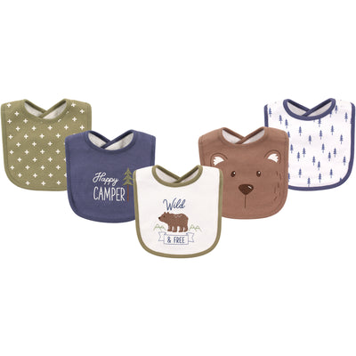 Hudson Baby Cotton Bibs, Bear