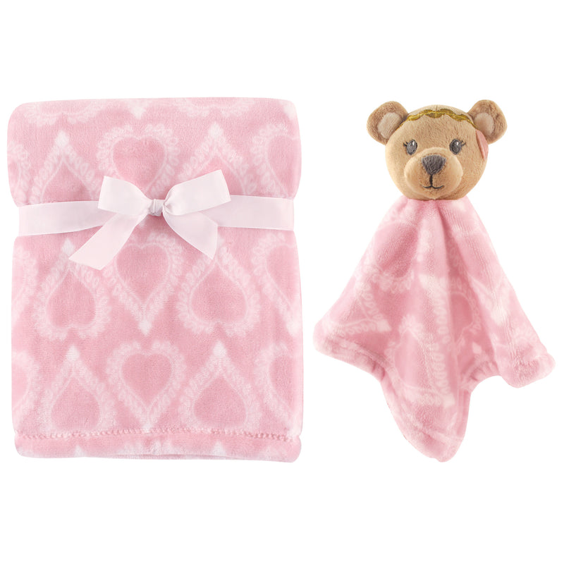 Hudson Baby Plush Blanket with Security Blanket, Boho Bear