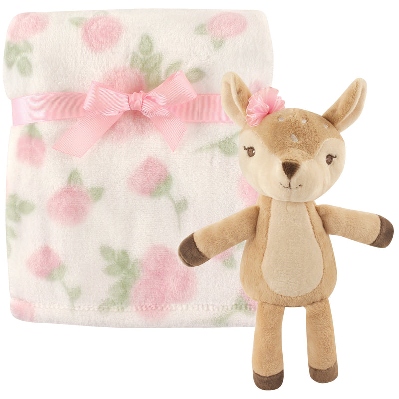 Hudson Baby Plush Blanket with Toy, Fawn