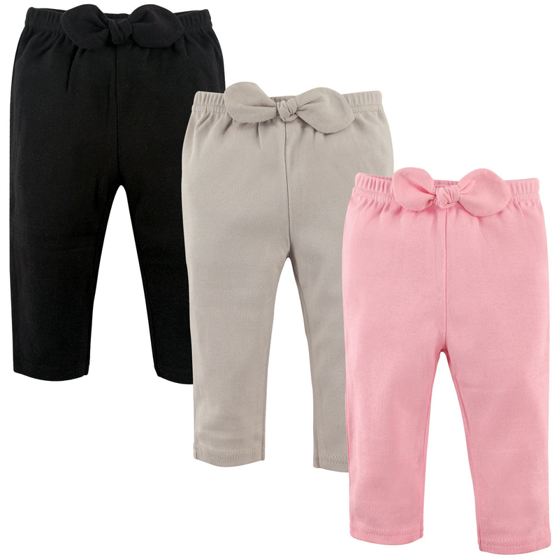 Hudson Baby Cotton Pants and Leggings, Light Pink Black