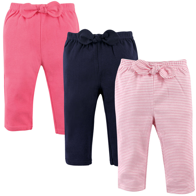 Hudson Baby Cotton Pants and Leggings, Light Pink Stripes