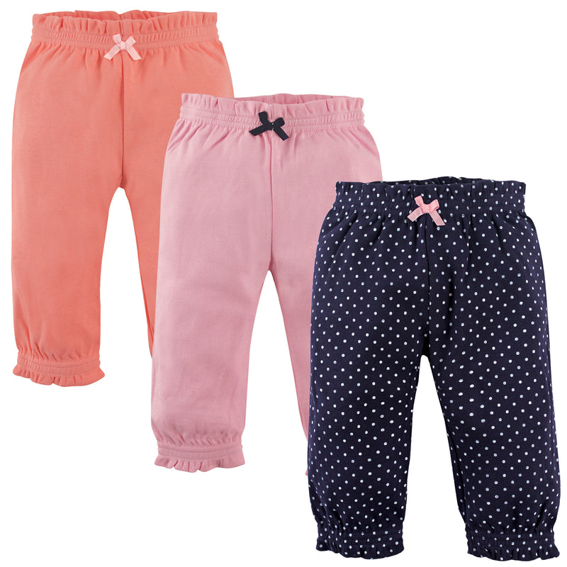 Hudson Baby Cotton Pants and Leggings, Navy Polka Dots