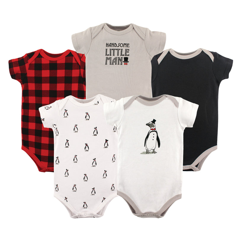Hudson Baby Cotton Bodysuits, Penguin