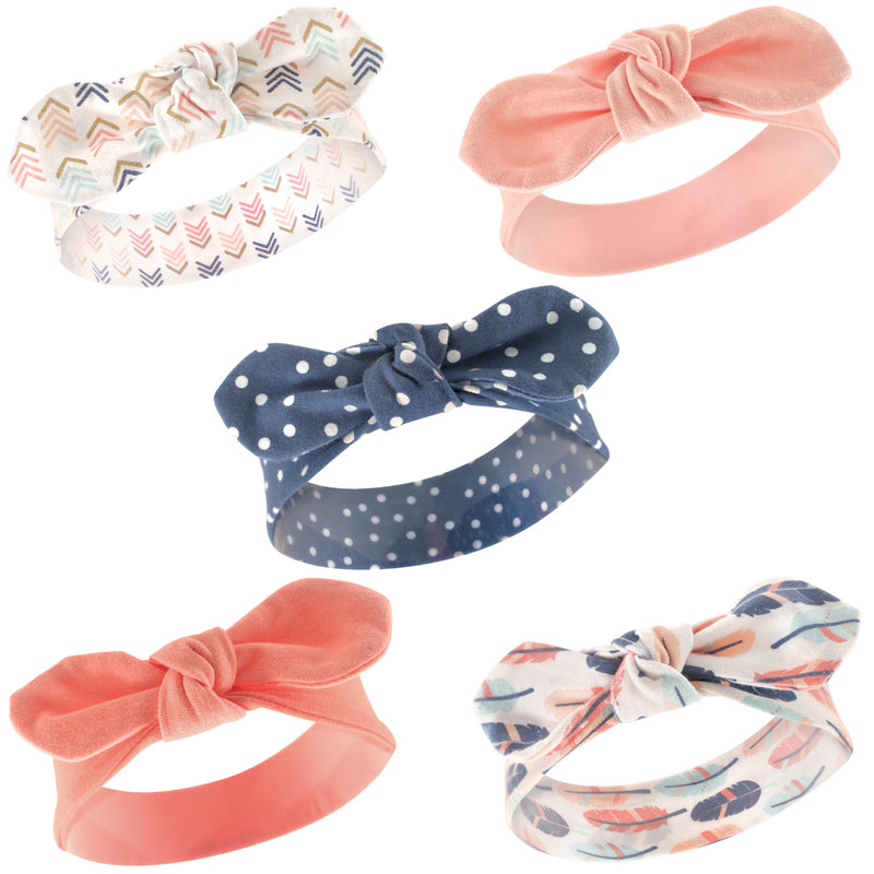 Hudson Baby Cotton and Synthetic Headbands, Feathers