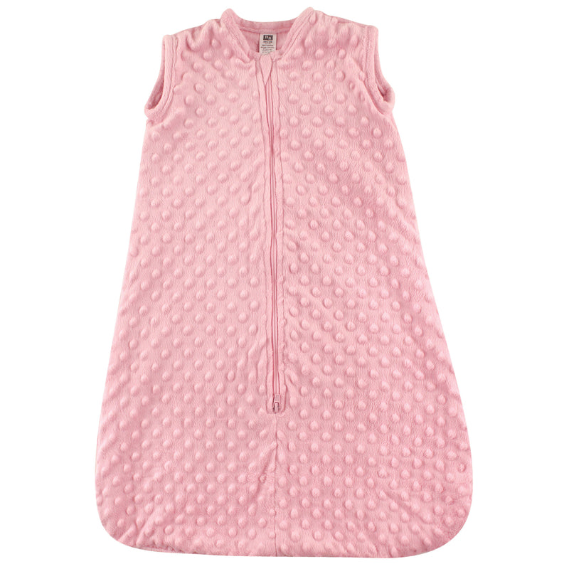 Hudson Baby Plush Sleeping Bag, Sack, Blanket, Light Pink Dot Mink