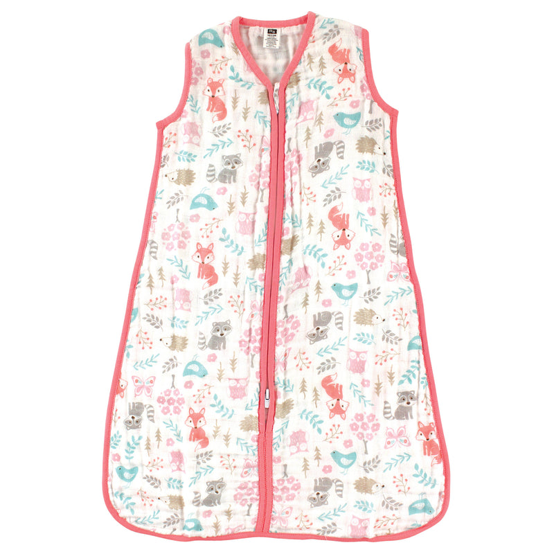 Hudson Baby Muslin Cotton Sleeveless Wearable Sleeping Bag, Sack, Blanket, Woodland Fox
