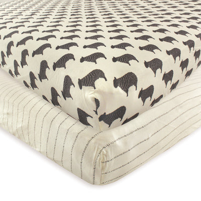 Hudson Baby Cotton Fitted Crib Sheet, Sheep