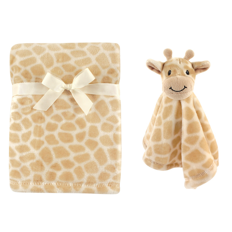 Hudson Baby Plush Blanket with Security Blanket, Giraffe