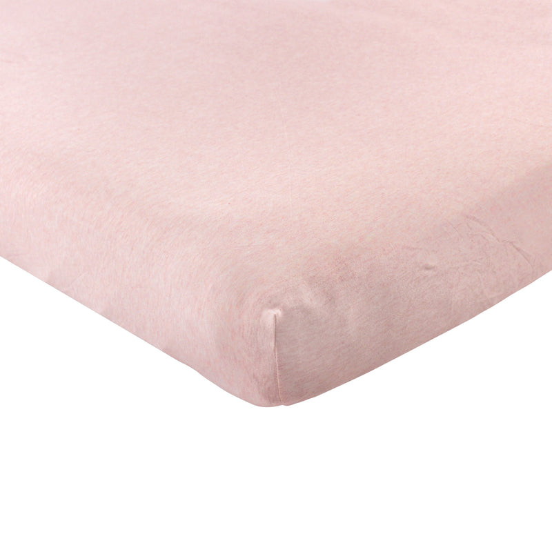 Hudson Baby Cotton Fitted Crib Sheet, Heather Pink