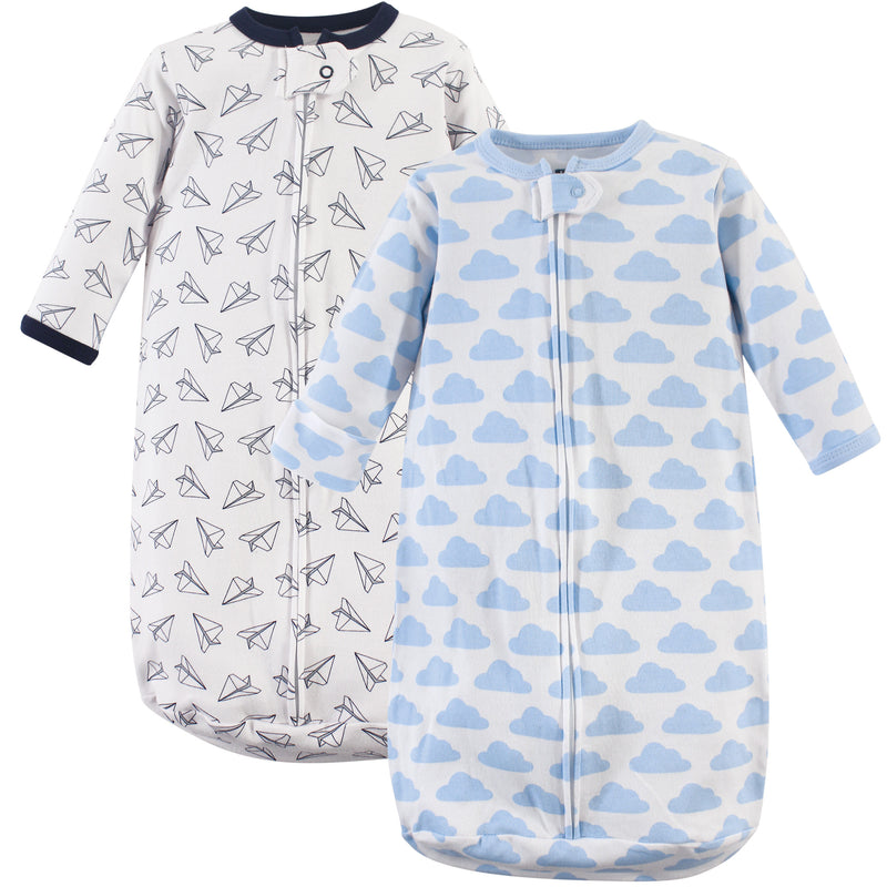 Hudson Baby Cotton Long-Sleeve Wearable Sleeping Bag, Sack, Blanket, Paper Airplane