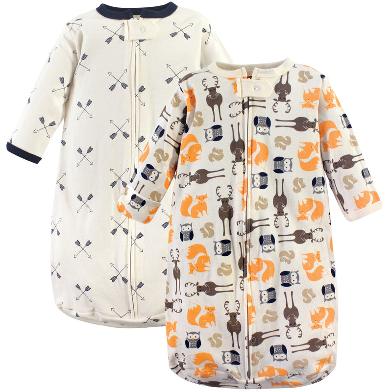 Hudson Baby Cotton Long-Sleeve Wearable Sleeping Bag, Sack, Blanket, Forest