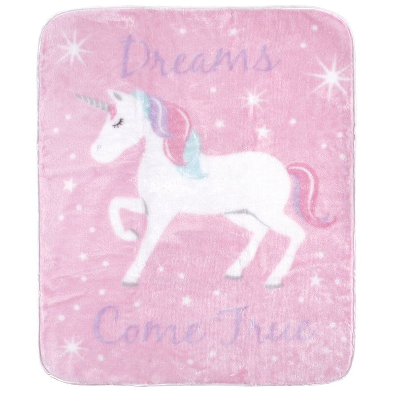 Hudson Baby High Pile Plush Blanket, Magical Unicorn