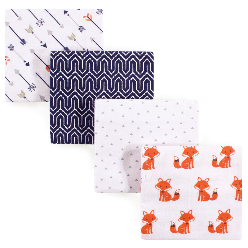 Hudson Baby Cotton Flannel Receiving Blankets, Foxes