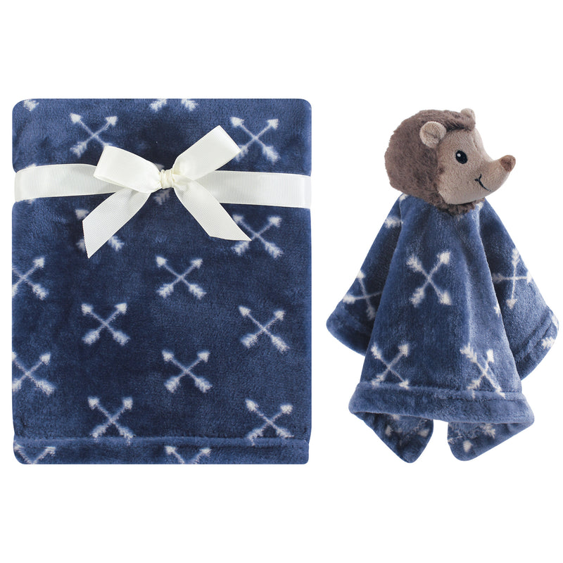 Hudson Baby Plush Blanket with Security Blanket, Hedgehog