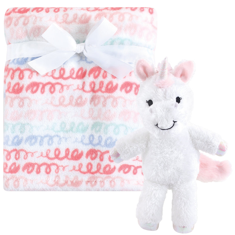 Hudson Baby Plush Blanket with Toy, Snuggly UnicornÂ 