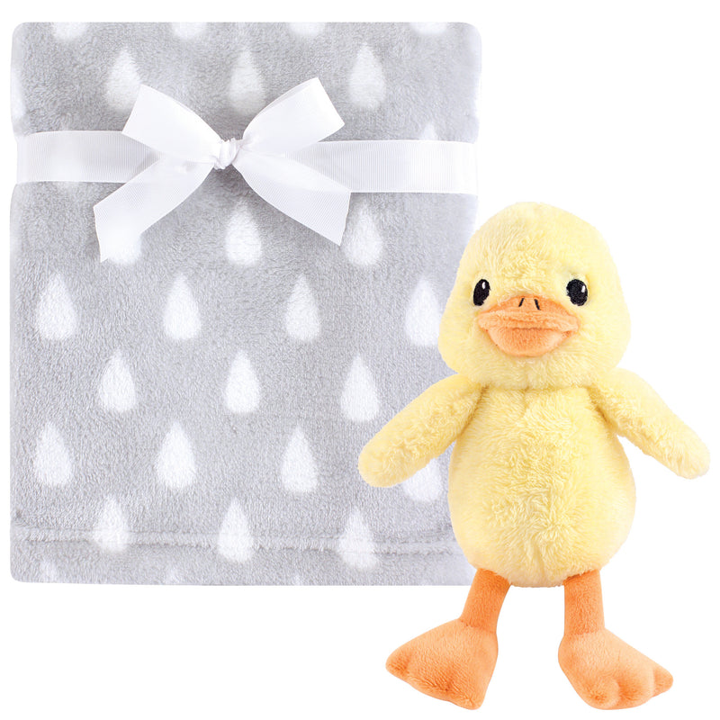 Hudson Baby Plush Blanket with Toy, Yellow Duck