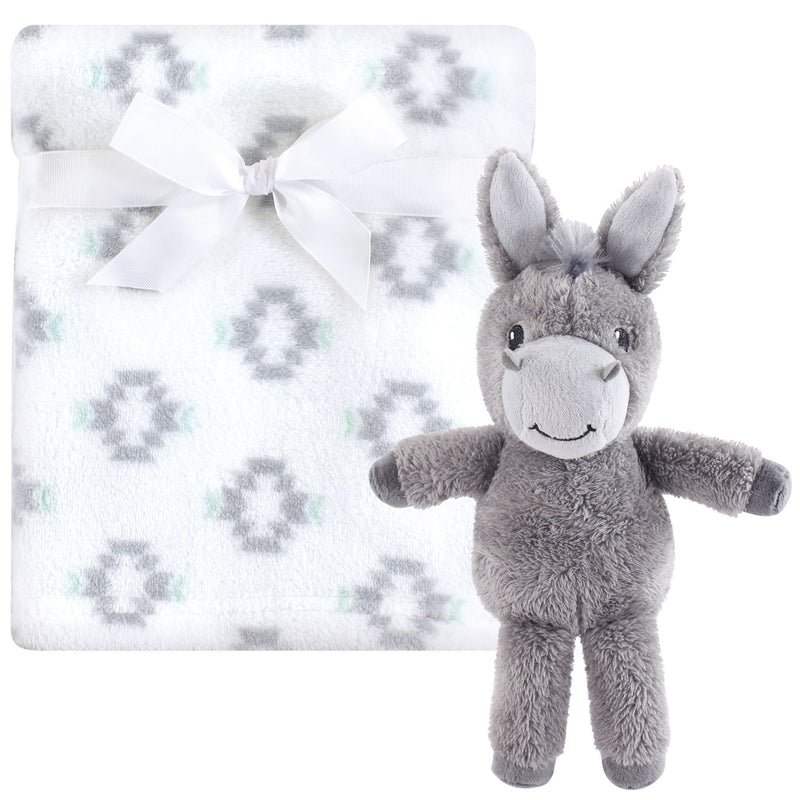Hudson Baby Plush Blanket with Toy, Snuggly DonkeyÂ 